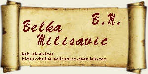 Belka Milisavić vizit kartica